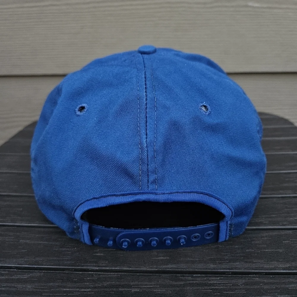 Vintage 90s Cheers Boston TV Show Restaurant Snapback Hat Cap Made in USA Blue